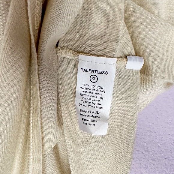 TALENTLESS Neutral T Shirt Top Size‎ XL - Picture 2 of 3